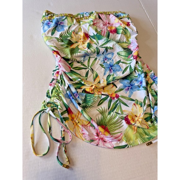 S/P  Tommy Bahamma Blue Orchid Garden Bandini Tankini Swimsuit Hawaiian Tropical - Picture 3 of 10